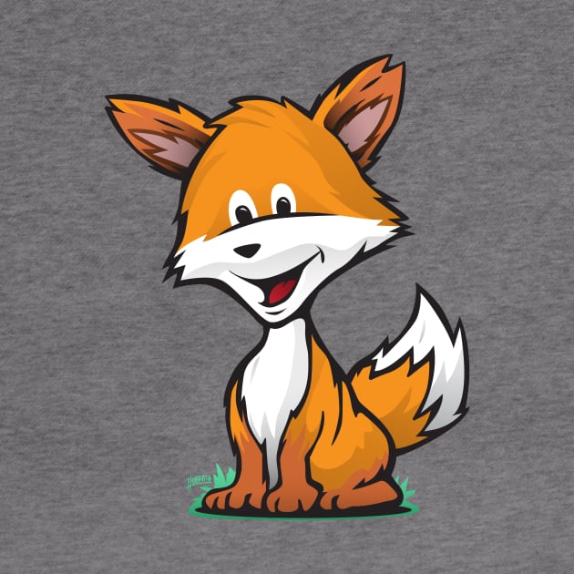 Cute Fox Cartoon Illustration by hobrath